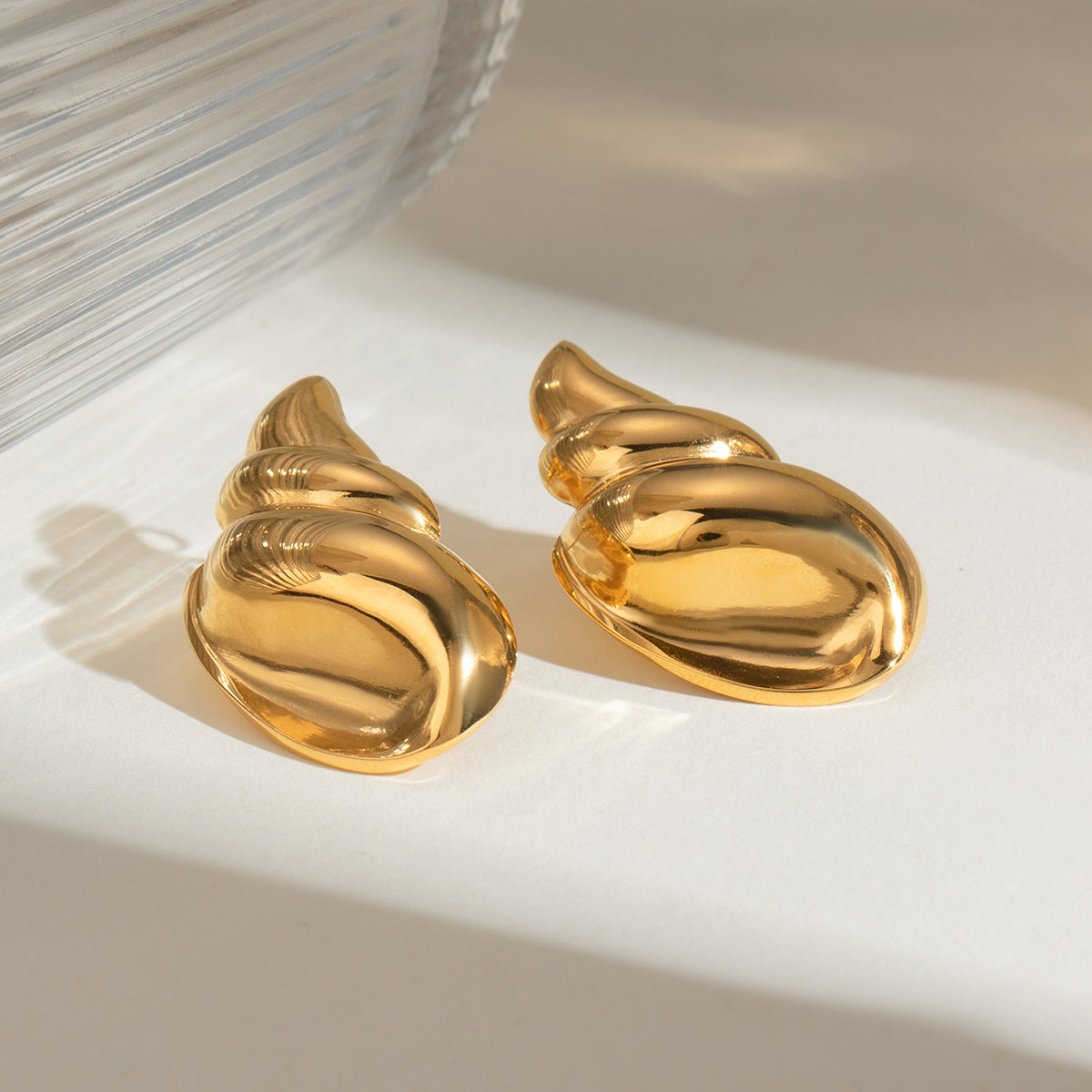 18K Gold-Plated Conch Earrings