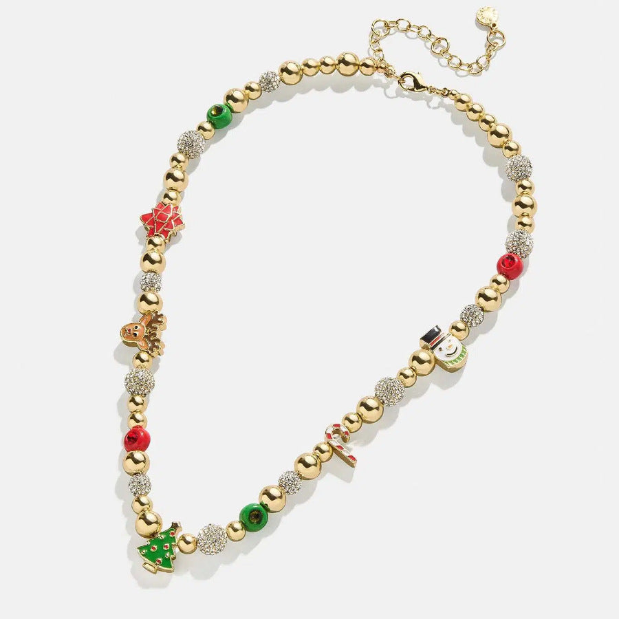 Rhinestone 14K Gold-Plated Beaded Necklace